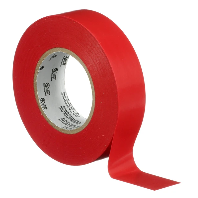 Alt view image 3 of 6 - Temflex Vinyl Electrical Tape 165, 3/4 in x 60 ft, Red, 10 Roll Pack Multi-Purpose, 19 mm x 18 m