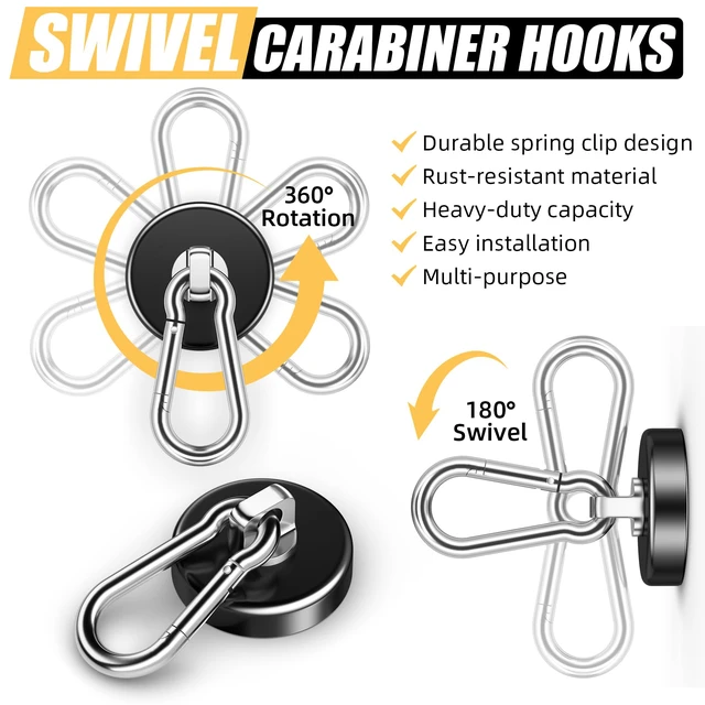 Alt view image 6 of 7 - Magnet Hooks Heavy Duty, 100 LBS Strong Magnetic Hook, 12 Pack Heavy Duty Magnetic Hooks for Hanging, Garage, Kitchen, Grill, Cruise Ship Essentials