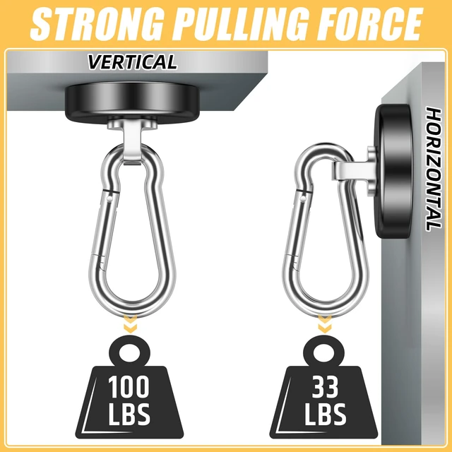 Alt view image 7 of 7 - Magnet Hooks Heavy Duty, 100 LBS Strong Magnetic Hook, 12 Pack Heavy Duty Magnetic Hooks for Hanging, Garage, Kitchen, Grill, Cruise Ship Essentials