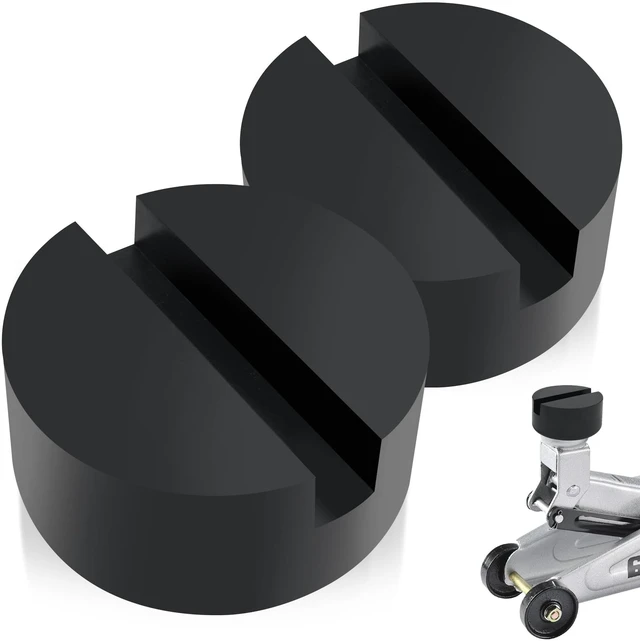 Main image of Floor Jack Pads, Height-Adding Pinch Weld Adapter, Rubber, 2-Pack EXTRA LIFTING HEIGHT: Adds height to compatible floor jacks and helps align pinch weld lifting points