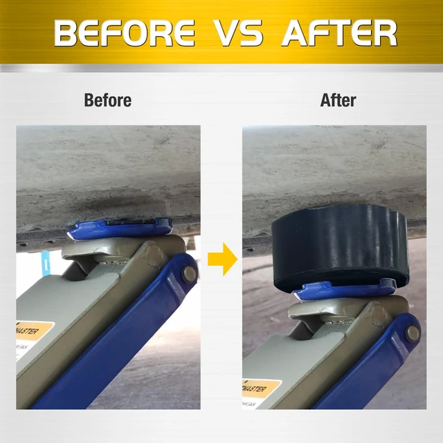 Alt view image 4 of 7 - Floor Jack Pads, Height-Adding Pinch Weld Adapter, Rubber, 2-Pack EXTRA LIFTING HEIGHT: Adds height to compatible floor jacks and helps align pinch weld lifting points