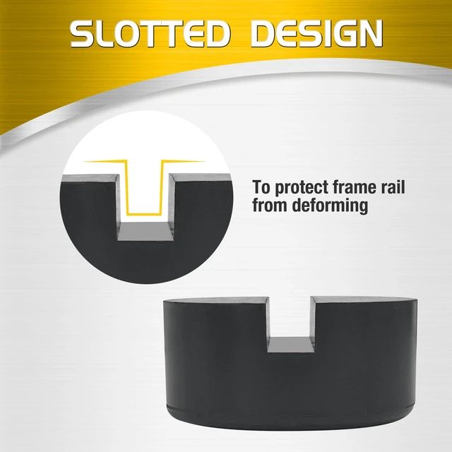 Alt view image 3 of 7 - Floor Jack Pads, Height-Adding Pinch Weld Adapter, Rubber, 2-Pack EXTRA LIFTING HEIGHT: Adds height to compatible floor jacks and helps align pinch weld lifting points