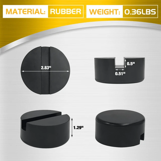 Alt view image 2 of 7 - Floor Jack Pads, Height-Adding Pinch Weld Adapter, Rubber, 2-Pack EXTRA LIFTING HEIGHT: Adds height to compatible floor jacks and helps align pinch weld lifting points