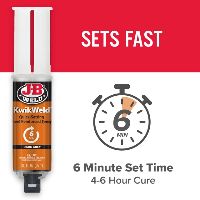 Alt view image 3 of 7 - 6 Minute Set Epoxy KwikWeld, High Strength, Waterproof, 2 Pack, Dark Grey, 50176-2
