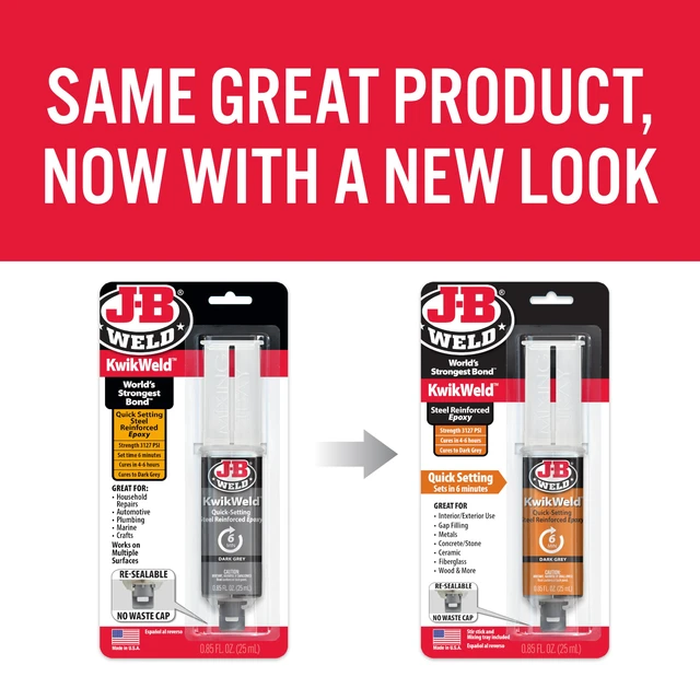 Alt view image 2 of 7 - 6 Minute Set Epoxy KwikWeld, High Strength, Waterproof, 2 Pack, Dark Grey, 50176-2