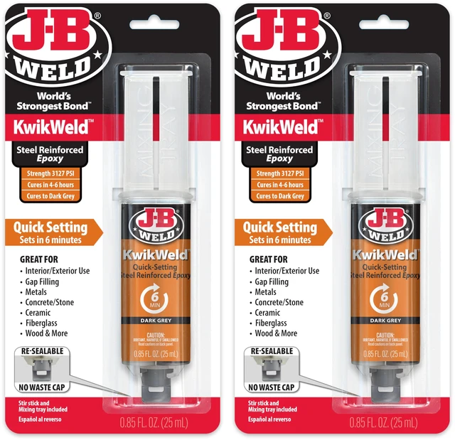 Main image of 6 Minute Set Epoxy KwikWeld, High Strength, Waterproof, 2 Pack, Dark Grey, 50176-2