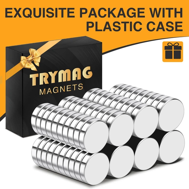 Alt view image 5 of 7 - 80Pcs Small Strong Neodymium Disc Magnets, 12x3mm Rare Earth Fridge Magnets for 3D Printing, Crafts, Office, DIY, Whiteboard, Scientific Models, School