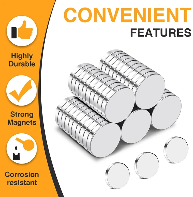 Alt view image 3 of 7 - Small Strong Round Rare Earth Magnets, 300Pcs, 8x2mm Disc Neodymium Magnets for 3D Printing, Whiteboard, Fridge, Office, crafts, Hobbies,Dry Erase Board