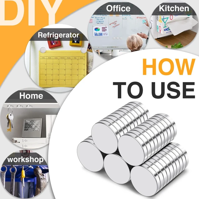 Alt view image 5 of 7 - Small Strong Round Rare Earth Magnets, 300Pcs, 8x2mm Disc Neodymium Magnets for 3D Printing, Whiteboard, Fridge, Office, crafts, Hobbies,Dry Erase Board