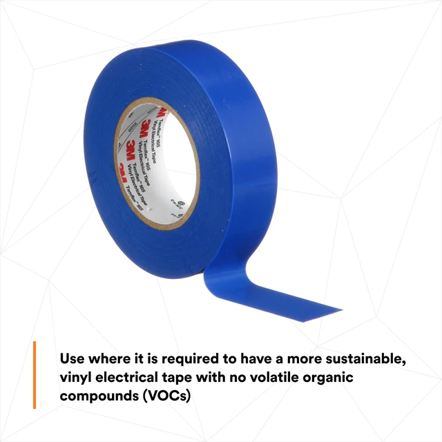 Alt view image 5 of 7 - Temflex Vinyl Electrical Tape 165, 3/4 in x 60 ft, Blue, 10 Roll Pack Multi-Purpose, 19 mm x 18 m