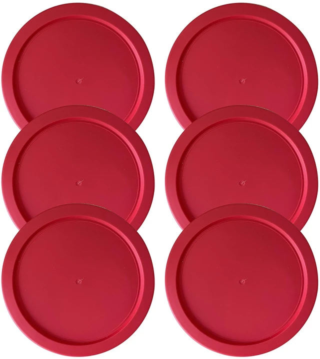 Main image of Replacement Lids fits Pyrex 4-Cup Glass Food Storage Container Bowls, 6-Inch Plastic Round Lids Covers for Pyrex 7201-PC, Airtight & Leakproof (6-Pack, Red)