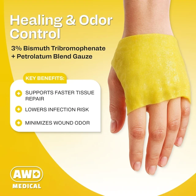Alt view image 6 of 7 - Xeroform Petrolatum Dressing, Non-Adherent, 5x9 in, 25 Count Sterile Fine Mesh Gauze Pads for Burns, Skin Grafts, Surgical Wounds and Lacerations; Individually Wrapped, Non-Stick
