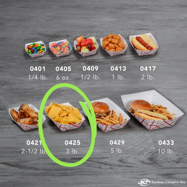 Alt view image 6 of 7 - 0425 #300 Southland Paperboard Food Tray, 3 lb Capacity, Red Check (Case of 500)
