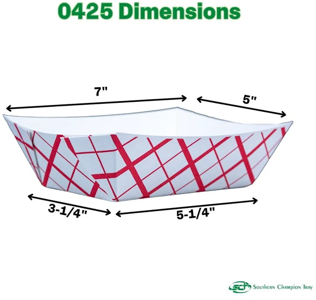 Alt view image 7 of 7 - 0425 #300 Southland Paperboard Food Tray, 3 lb Capacity, Red Check (Case of 500)