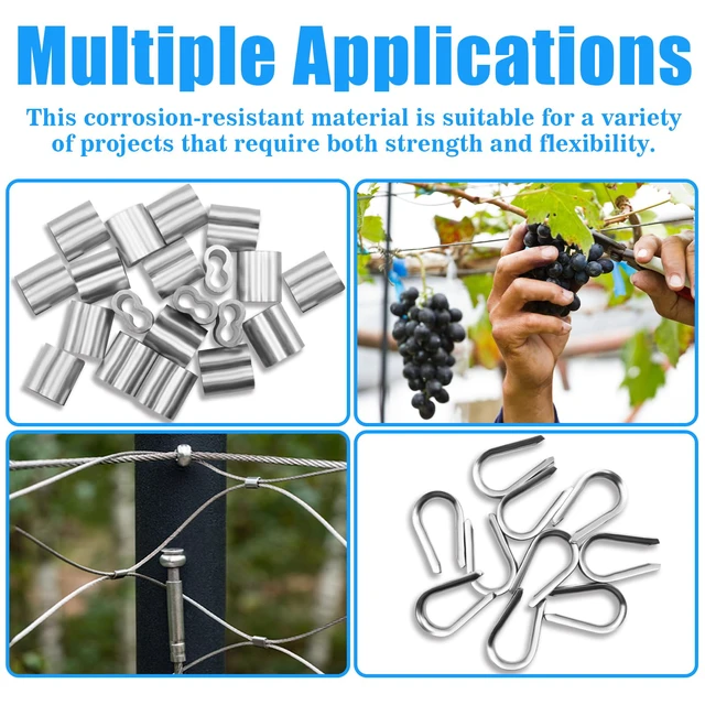 Alt view image 5 of 7 - Vinyl Coated Galvanized Steel Wire Rope 3/16" PVC Covered Steel Cable 50ft/100ft/150ft/200ft, Ideal String Light Hanging Cable