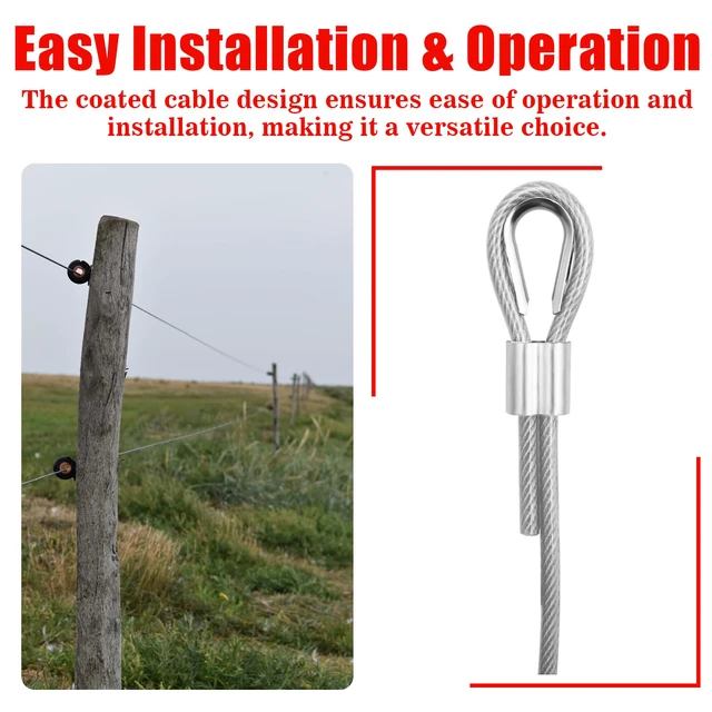 Alt view image 6 of 7 - Vinyl Coated Galvanized Steel Wire Rope 3/16" PVC Covered Steel Cable 50ft/100ft/150ft/200ft, Ideal String Light Hanging Cable
