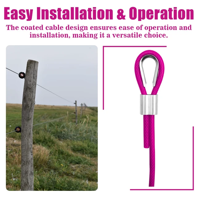 Alt view image 6 of 7 - Vinyl Coated Galvanized Steel Wire Rope 3/16" PVC Covered Steel Cable 50ft/100ft/150ft/200ft, Ideal String Light Hanging Cable