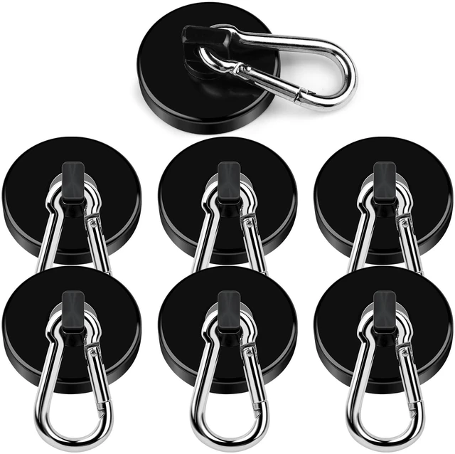 Main image of Magnetic Hooks,Black 7 Pack 110LBS Heavy Duty Magnet Hooks Neodymium Strong Swivel Carabiner Magnet Hooks with Swivel Carabiner,Great for Your Refrigerator and Magnetic Surfaces