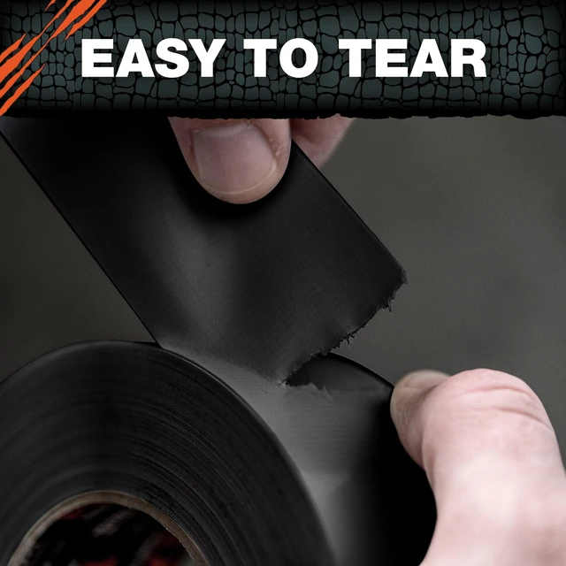 Alt view image 5 of 7 - Tape Heavy Duty Duct Tape with UV Resistant & Waterproof Backing for Ferociously Strong Repairs, 1.88" x 30 yd, Black, 1 Roll