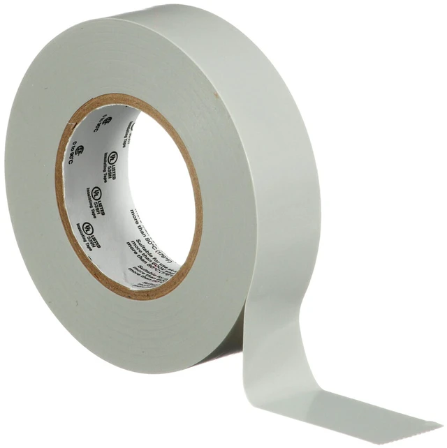 Alt view image 3 of 6 - Temflex Vinyl Electrical Tape 165, 3/4 in x 60 ft, Gray, 10 Roll Pack Multi-Purpose, 19 mm x 18 m