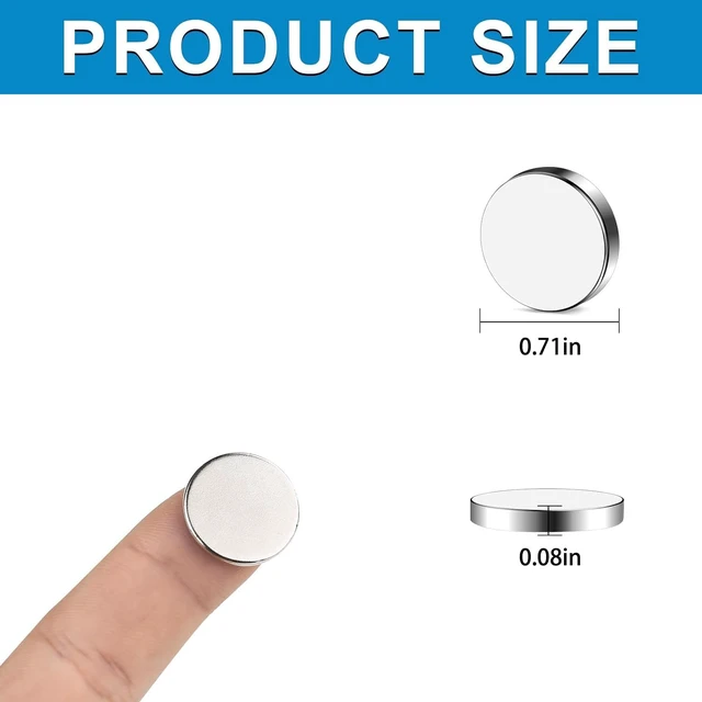 Alt view image 2 of 7 - Small Magnets, 40 Pack Refrigerator Magnets 18x2mm Rare Earth Magnets Neodymium Magnets for Crafts, Whiteboard, Kitchen Cabinet, 3D Printing