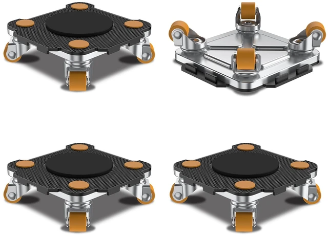 Main image of Furniture Mover with Wheels - Add Black Connect Dolly Pro 4 Pack 360° Rotation Wheels Furniture Dolly for Moving Sliding Heavy Furniture, Appliances, 880 LB Max Load Capacity