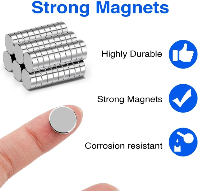 Alt view image 3 of 7 - 60Pcs Strong Rare Earth Magnets, 12x3mm Small Refrigerator Magnet Round Neodymium Disc Magnets for Crafts, Whiteboard, Scientific Models, Dry Erase Board, Office