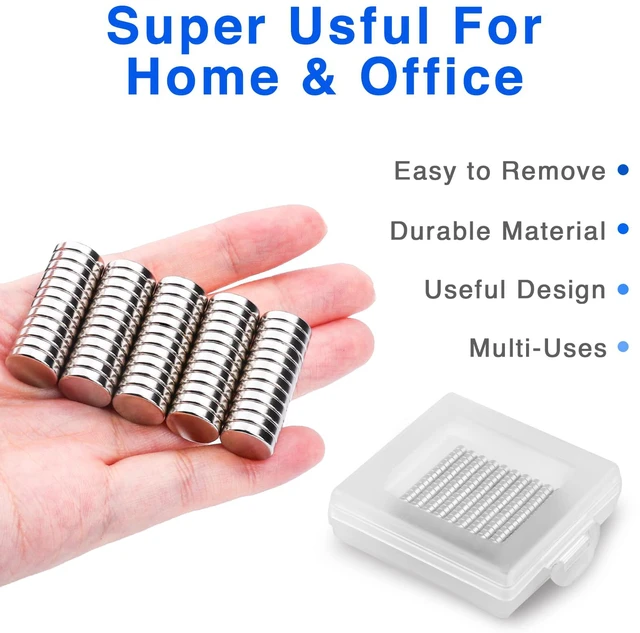 Alt view image 4 of 7 - 60Pcs Strong Rare Earth Magnets, 12x3mm Small Refrigerator Magnet Round Neodymium Disc Magnets for Crafts, Whiteboard, Scientific Models, Dry Erase Board, Office