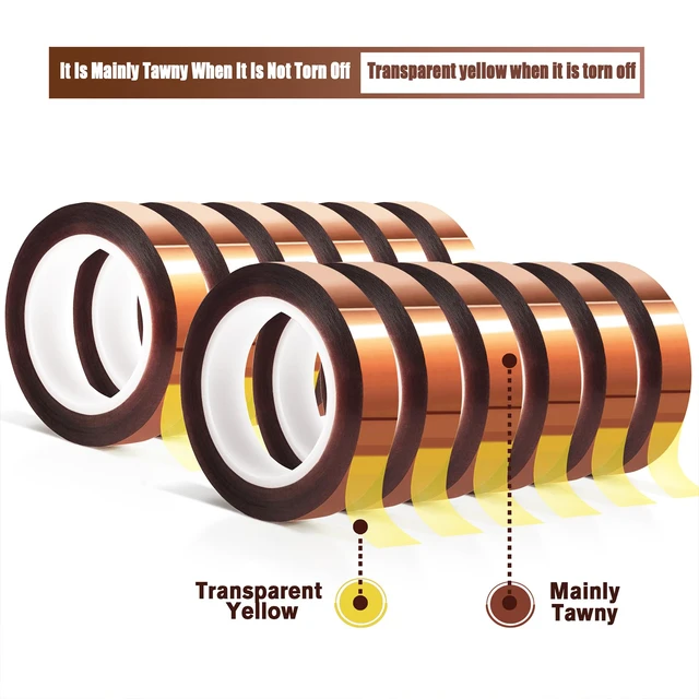 Alt view image 6 of 7 - 12 Rolls 10mm x16m(52FT) Heat Tape High Temperature Heat Resistant Tape Heat Transfer Tape for Heat Sublimation Press Vinyl,No Residue