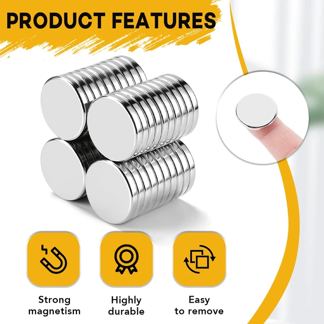Alt view image 3 of 6 - 40Pcs Strong Rare Earth Magnets, 20x3mm Round Fridge Neodymium Magnets, Powerful for Fridge, DIY, Building, Scientific, Craft, and Office