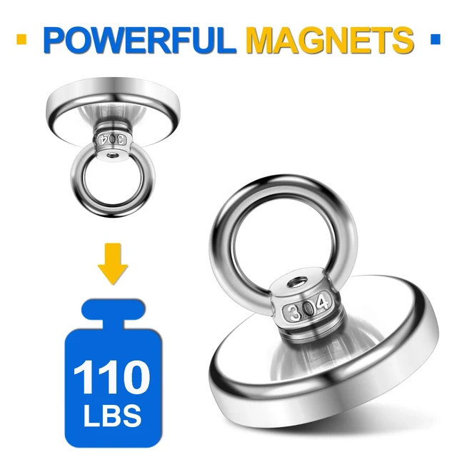 Alt view image 4 of 7 - Magnetic Hooks with Countersunk Hole Eyebolt 110LBS 20 Pack Heavy Duty Magnet, Rare Earth Neodymium Magnets,for Workplace, Home, Kitchen, Office and Garage