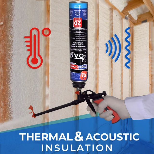 Alt view image 6 of 7 - Spray Foam Insulation Kit, Expanding Sealant, 1 Pack-25.4 oz Closed Cell; High Density; Covers up to 20 sq ft; Includes Foam Gun & Cleaner