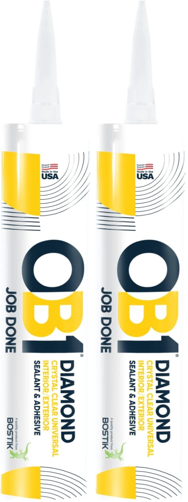Main image of Universal Caulk Sealant & Adhesive Diamond Crystal Clear 10.1oz | Professional Grade All-in-One Advanced Hybrid | Water Resistant Internal & External | Shrink Crack & UV Resistant | 1 Cartridge