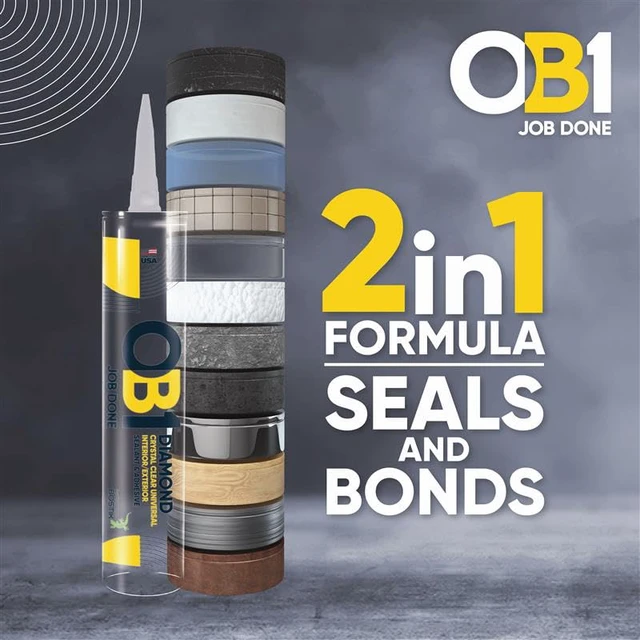 Alt view image 3 of 7 - Universal Caulk Sealant & Adhesive Diamond Crystal Clear 10.1oz | Professional Grade All-in-One Advanced Hybrid | Water Resistant Internal & External | Shrink Crack & UV Resistant | 1 Cartridge