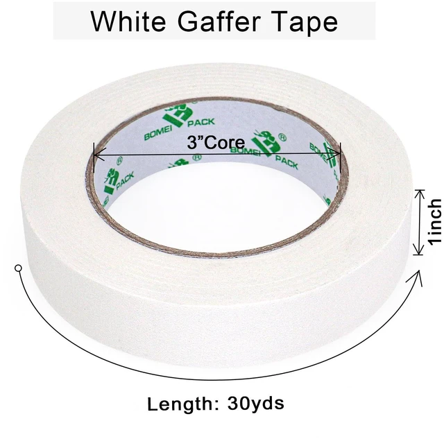 Alt view image 3 of 7 - White Gaffer Tape, Matte Non-Reflective, 1inch x 30yds No Residue Hand Tear Self-Adhesive Gaffer Tape for Labeling, Cable, Stage, Photo Studio, Painters and Duct Repair, 2 Pack