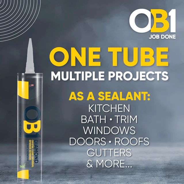 Alt view image 5 of 7 - Universal Caulk Sealant & Adhesive Diamond Crystal Clear 10.1oz | Professional Grade All-in-One Advanced Hybrid | Water Resistant Internal & External | Shrink Crack & UV Resistant | 1 Cartridge