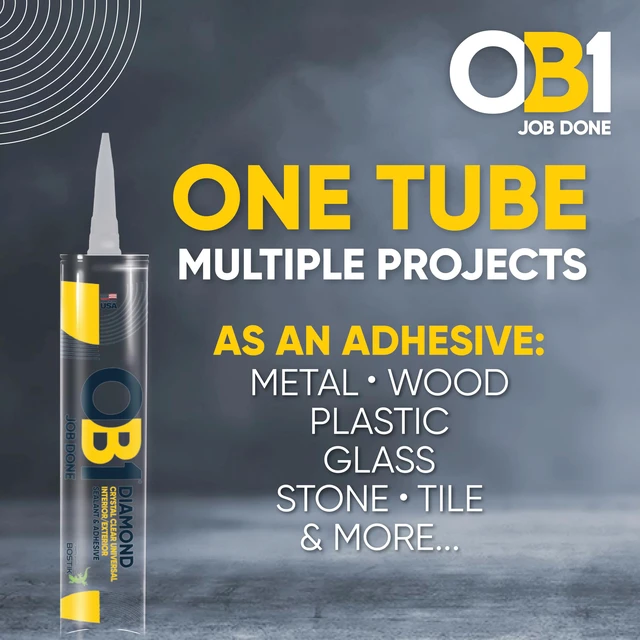 Alt view image 6 of 7 - Universal Caulk Sealant & Adhesive Diamond Crystal Clear 10.1oz | Professional Grade All-in-One Advanced Hybrid | Water Resistant Internal & External | Shrink Crack & UV Resistant | 1 Cartridge