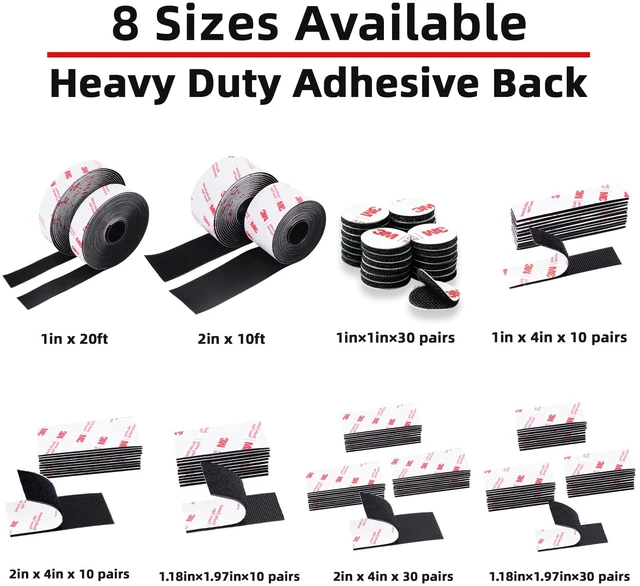 Alt view image 3 of 7 - Hook and Loop Tape 2in x 10ft, Mounting Tape Heavy Duty Adhesion Slef Adhesive Interlocking Strip, Back Adhesive Mounting Strips, Reclosable Sticky Back, Double Sided Carpet & Rug Fixation