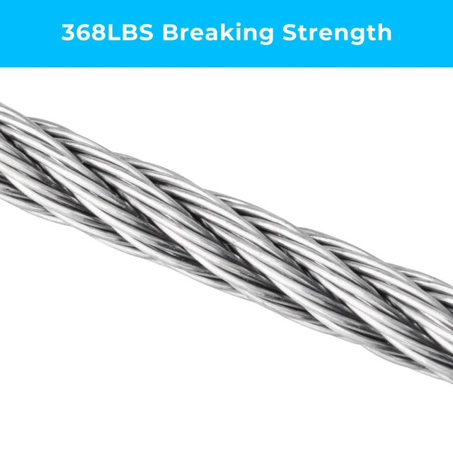 Alt view image 5 of 7 - 1/8 inch Wire Cable,100ft Wire Rope Metal Cable with Loop Sleeve and Steel Thimble, 7x7 Marine Stainless Steel Strand Core Perfect for Deck Railing System, Outdoor Hanging kit, Garden Fence