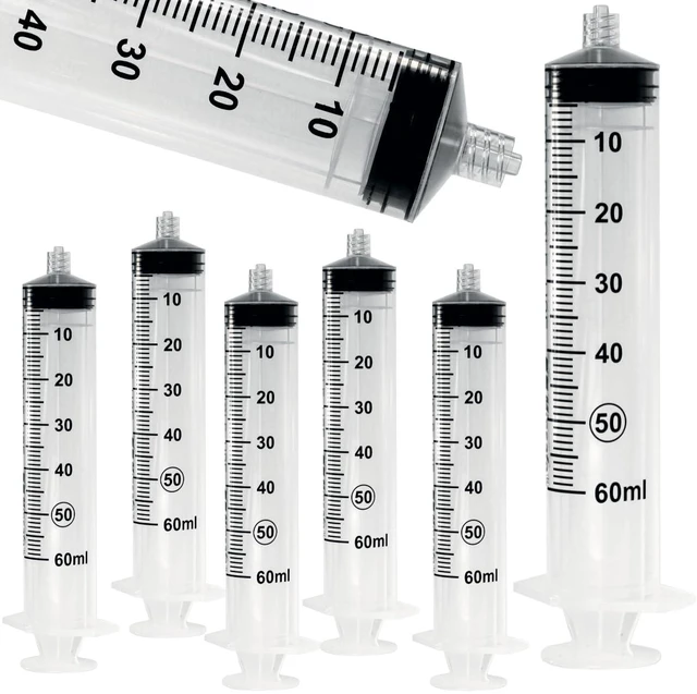 Main image of Luer-Lock Syringe, 60 mL, 60 Count, Blister-Packed Secure Luer-Lock Tip, Precise Dosing Graduation, High-Transparency Barrel, Smooth Plunger Action
