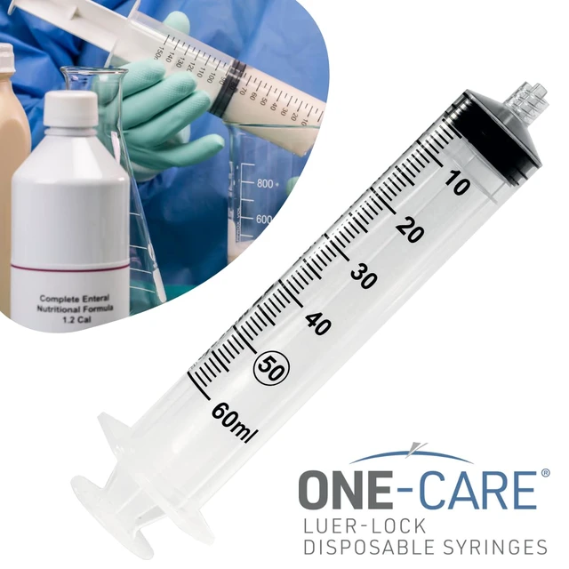 Alt view image 6 of 7 - Luer-Lock Syringe, 60 mL, 60 Count, Blister-Packed Secure Luer-Lock Tip, Precise Dosing Graduation, High-Transparency Barrel, Smooth Plunger Action