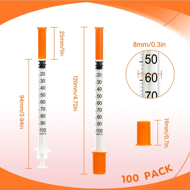 Alt view image 2 of 7 - 1ml/cc 31G 1/4 Inch Syringes, Disposable Syringe, Individual Wrapped, Box of 100