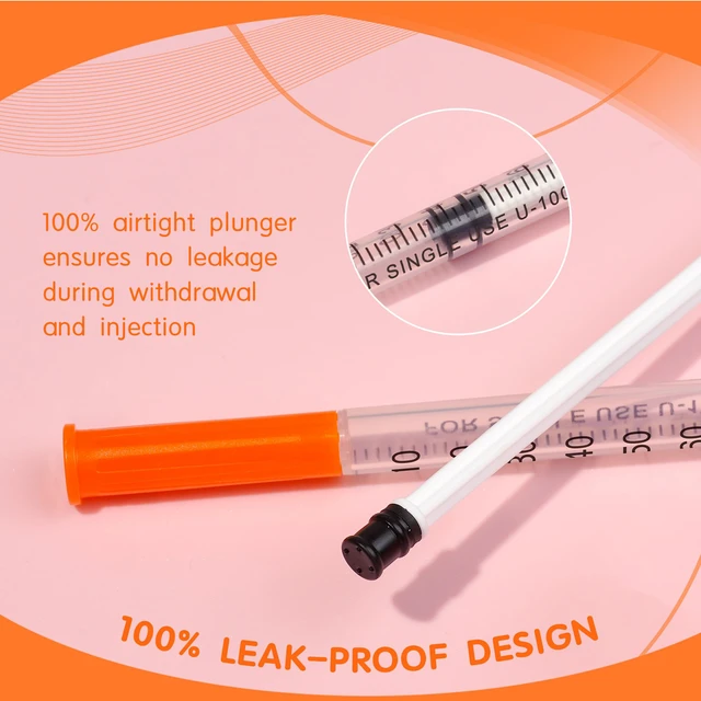 Alt view image 5 of 7 - 1ml/cc 31G 1/4 Inch Syringes, Disposable Syringe, Individual Wrapped, Box of 100