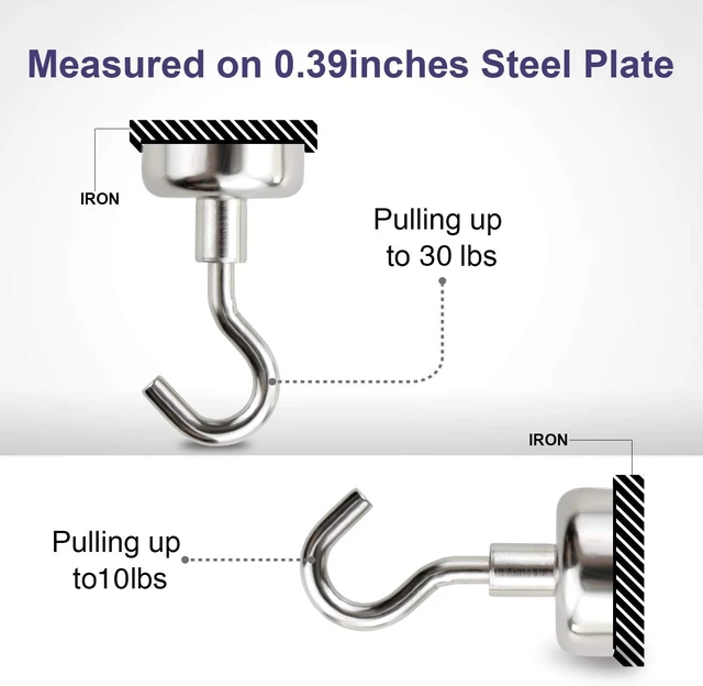 Alt view image 2 of 7 - 28 Pack Magnetic Hooks, 30Lbs Magnet Cruise Hook Heavy Duty with Epoxy Coating for Refrigerator, Cruise, Grill, Kitchen,Home