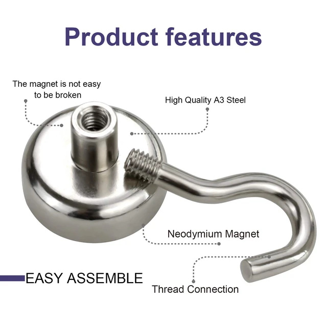 Alt view image 6 of 7 - 28 Pack Magnetic Hooks, 30Lbs Magnet Cruise Hook Heavy Duty with Epoxy Coating for Refrigerator, Cruise, Grill, Kitchen,Home