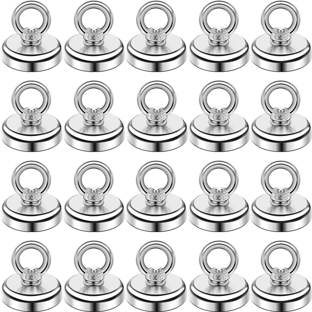 Main image of Magnetic Hooks with Countersunk Hole Eyebolt 60LBS 20Pack Heavy Duty Magnet, Rare Earth Neodymium Magnets,for Workplace, Home, Kitchen, Office and Garage