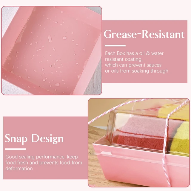 Alt view image 4 of 7 - 100 Pack 5 Inch Paper Charcuterie Boxes with Clear Lids, Pink Small, Square, To Go Food Containers, Bakery Boxes, For Mini Cake, Desserts, Cookies, Sandwiches, Strawberries