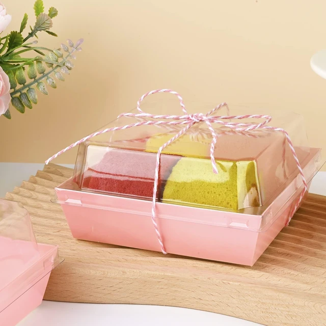 Alt view image 5 of 7 - 100 Pack 5 Inch Paper Charcuterie Boxes with Clear Lids, Pink Small, Square, To Go Food Containers, Bakery Boxes, For Mini Cake, Desserts, Cookies, Sandwiches, Strawberries