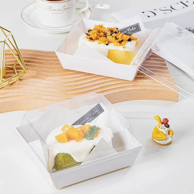 Alt view image 6 of 7 - 100 Pack 5 Inch Paper Charcuterie Boxes with Clear Lids, White Small, Square, To Go Food Containers, Bakery Boxes, For Mini Cake, Desserts, Cookies, Sandwiches, Strawberries