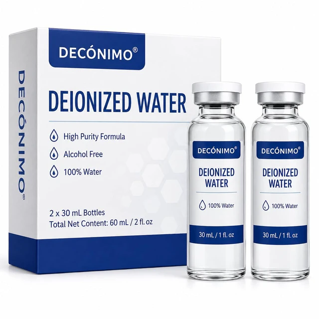 Main image of Deionized Water, 2 Pack 30 mL Glass Vials, 100% Pure Alcohol-Free